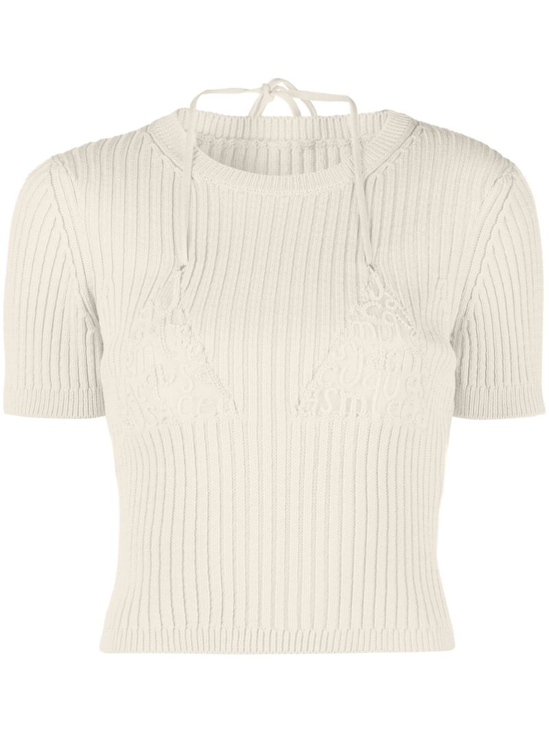 Neutral La Maille Bikini Knit Top