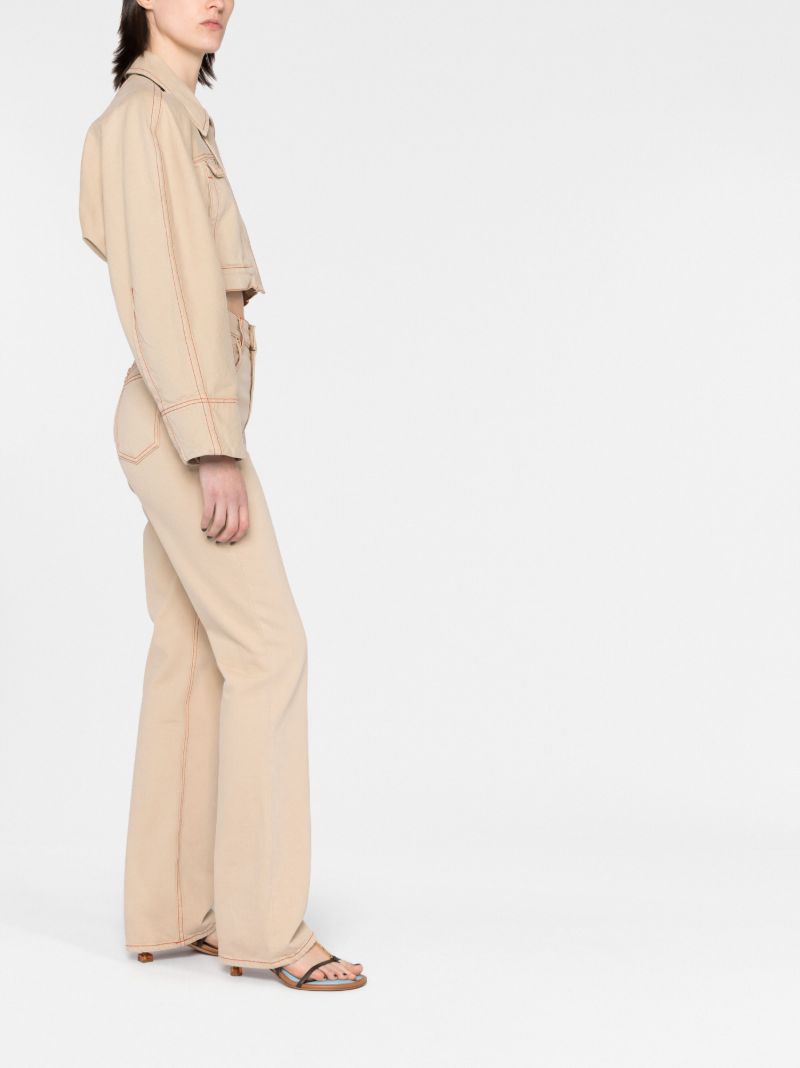 Neutral La Veste De NÃ_x0083_Â®mes Meio Cropped Denim Jacket