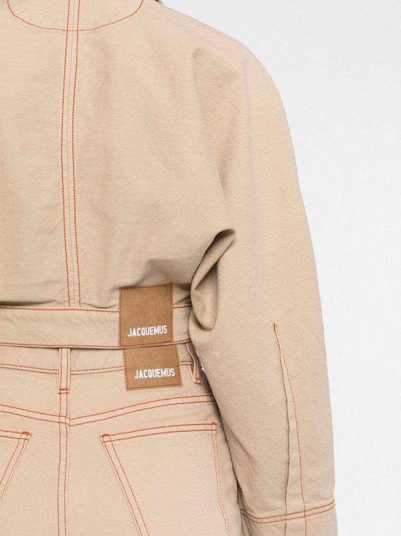 Neutral La Veste De NÃ_x0083_Â®mes Meio Cropped Denim Jacket