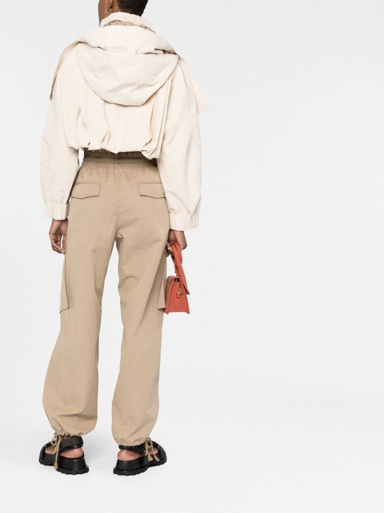 Neutral La Parka Raphia Cropped Jacket