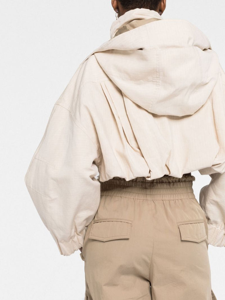 Neutral La Parka Raphia Cropped Jacket