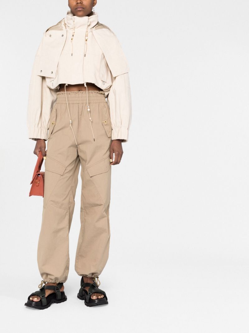 Neutral La Parka Raphia Cropped Jacket