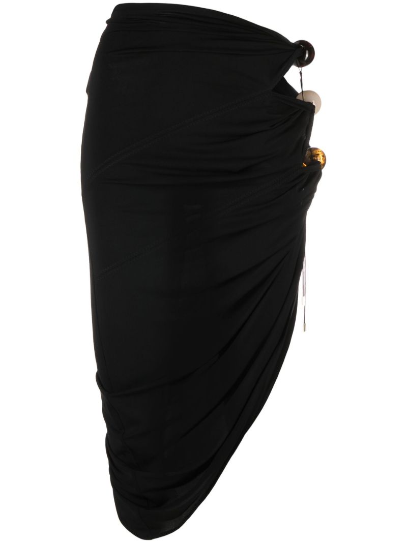 Black La Jupe Perola Bead-embellished Skirt