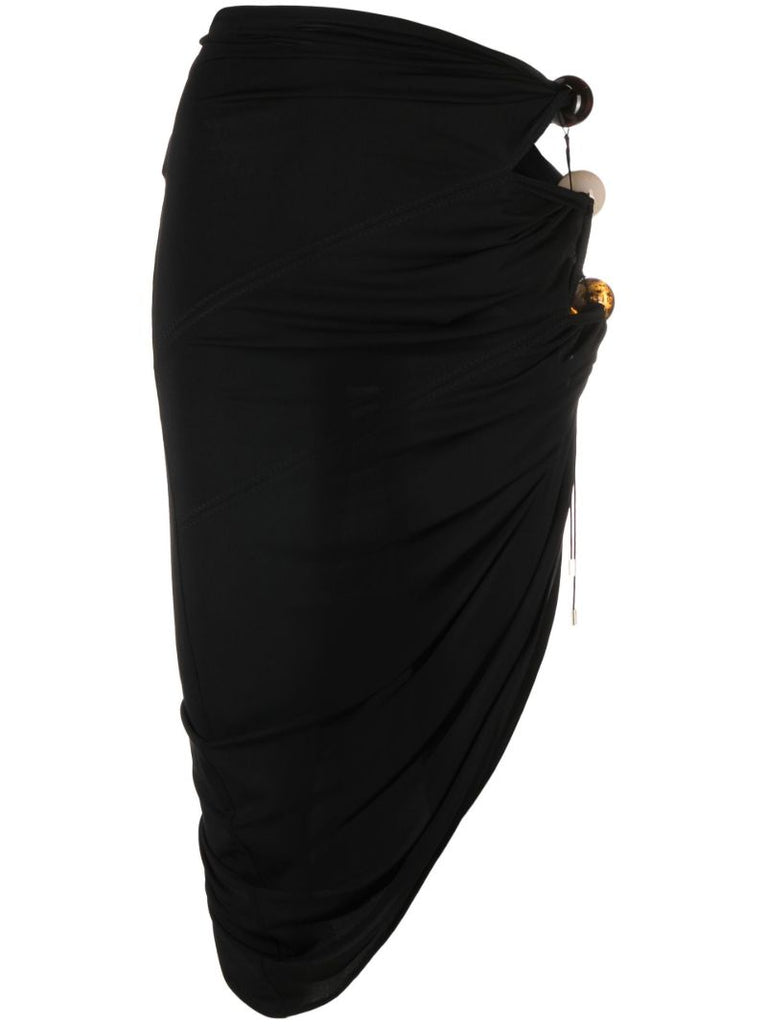 Black La Jupe Perola Bead-embellished Skirt