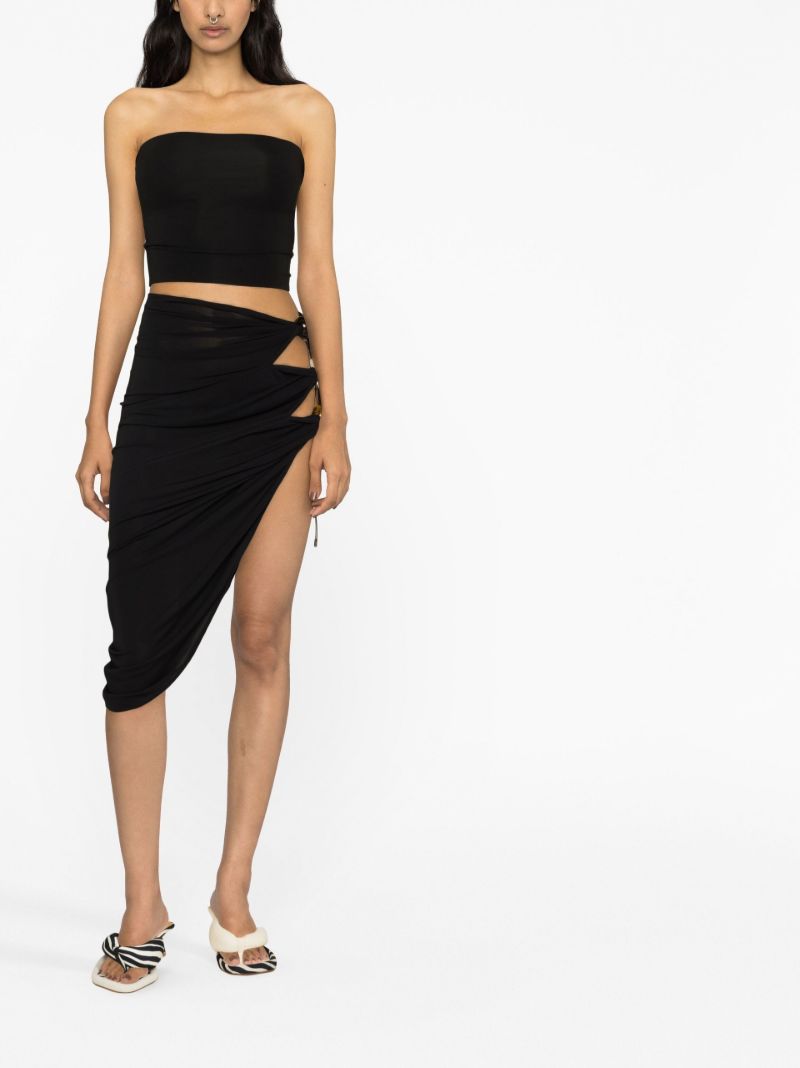 Black La Jupe Perola Bead-embellished Skirt