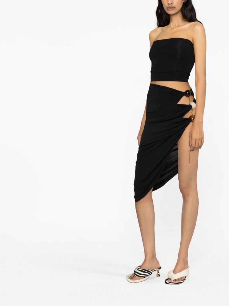 Black La Jupe Perola Bead-embellished Skirt