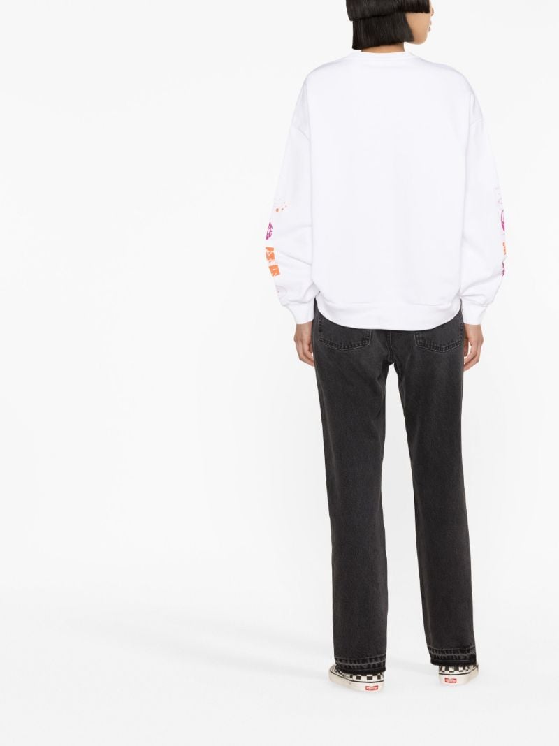 White Printed Cotton Sweatshirt