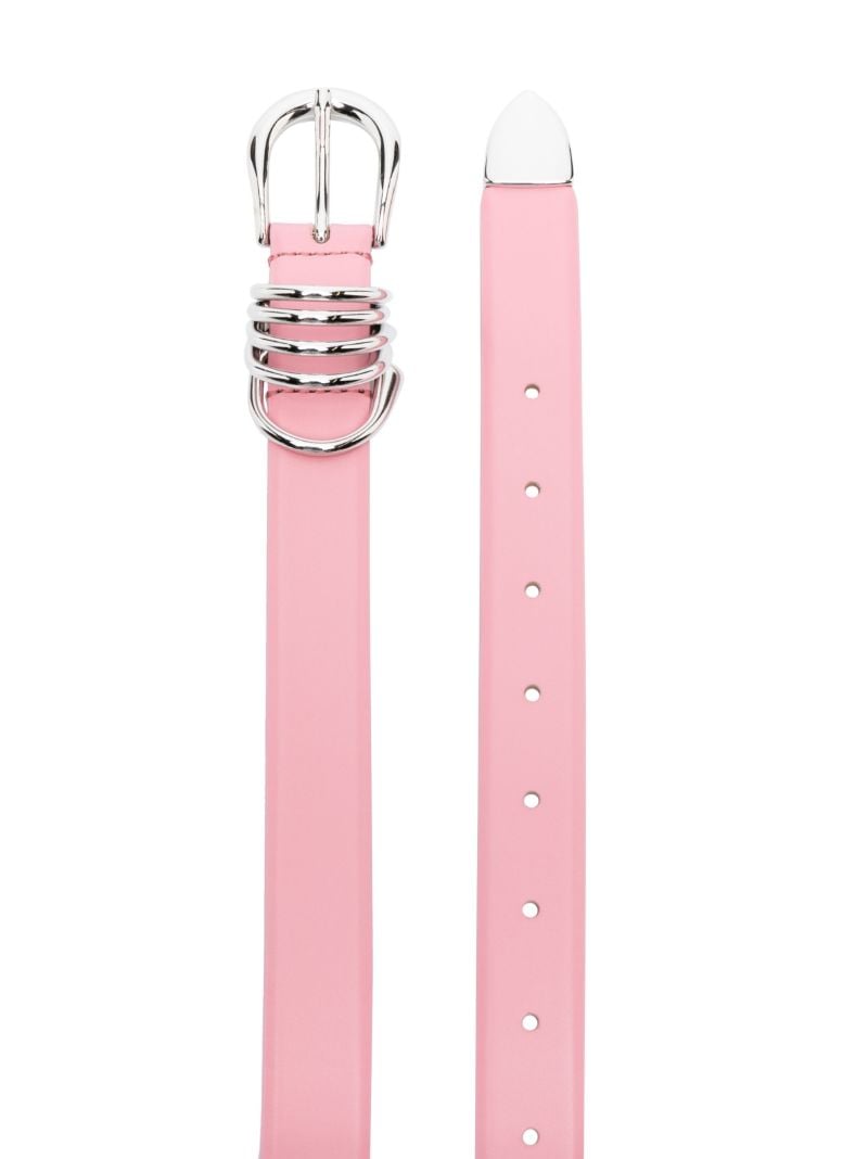 Pink Hollyhock Leather Belt