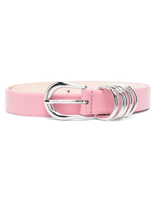 Pink Hollyhock Leather Belt