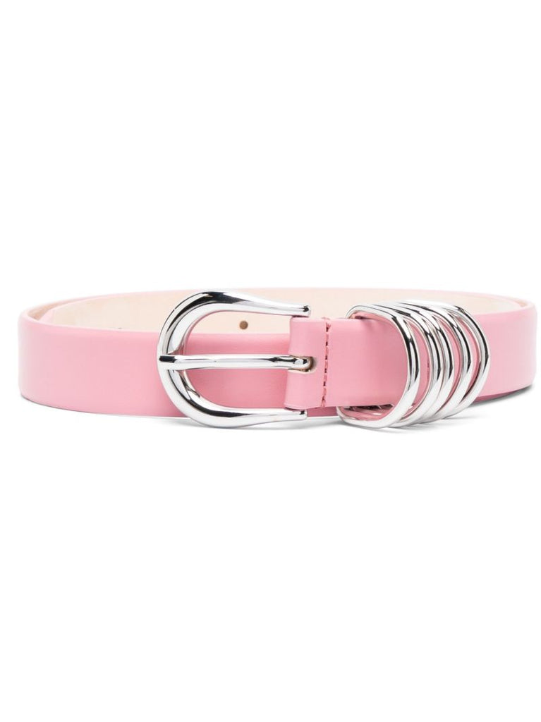 Pink Hollyhock Leather Belt