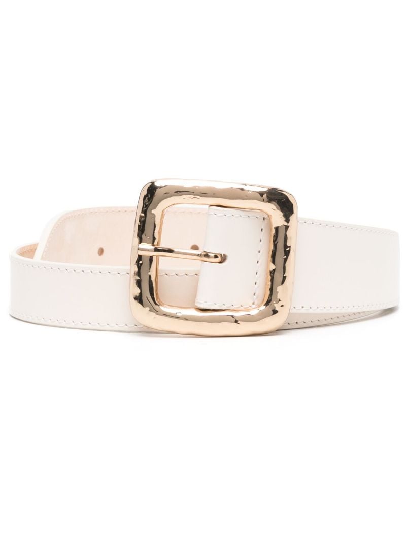 Neutral Sistene Leather Buckle Belt