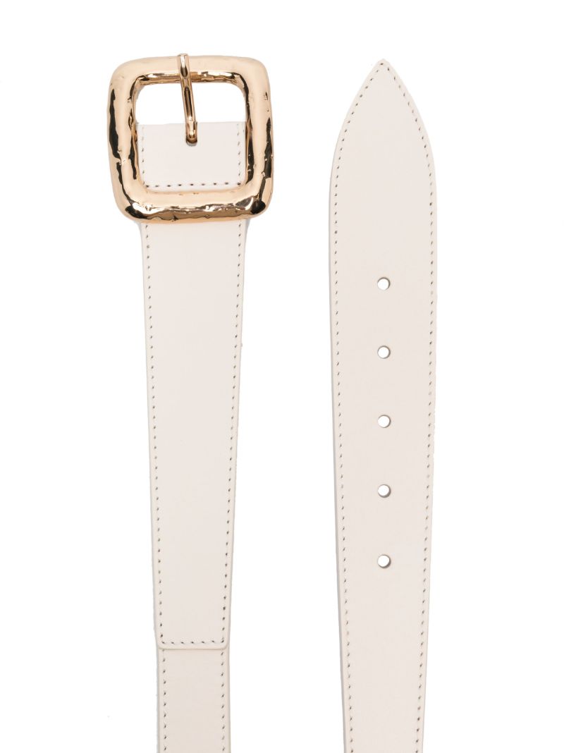 Neutral Sistene Leather Buckle Belt