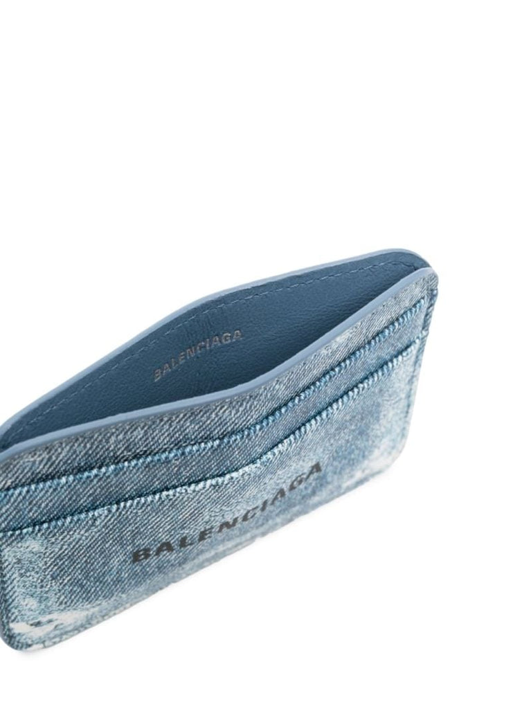 Blue Denim-design Leather Cardholder