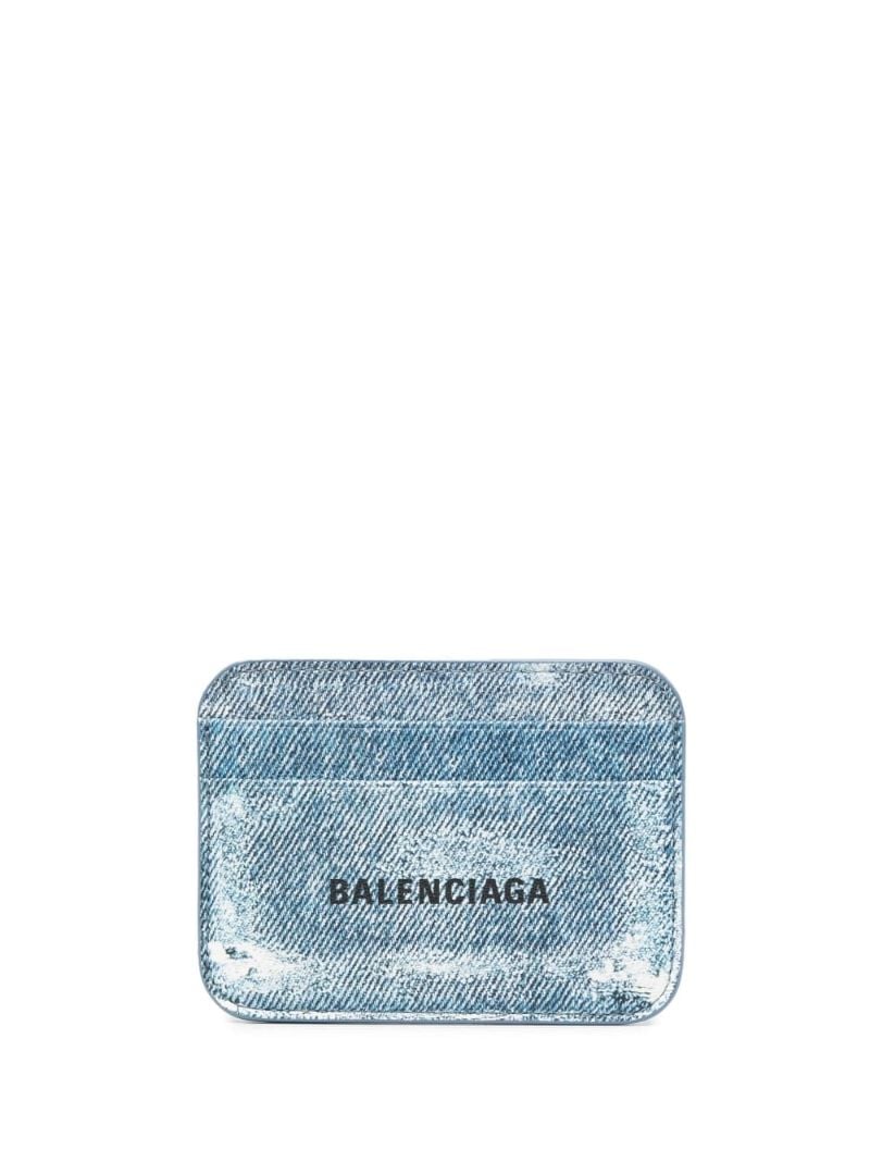 Blue Denim-design Leather Cardholder