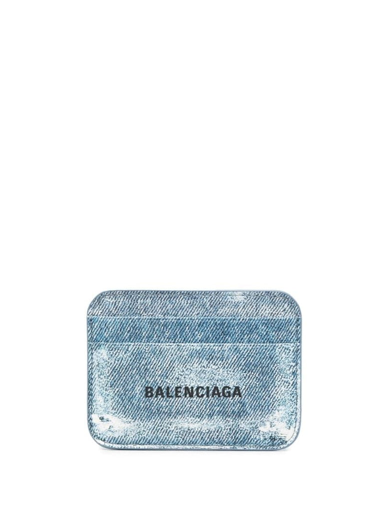 Blue Denim-design Leather Cardholder