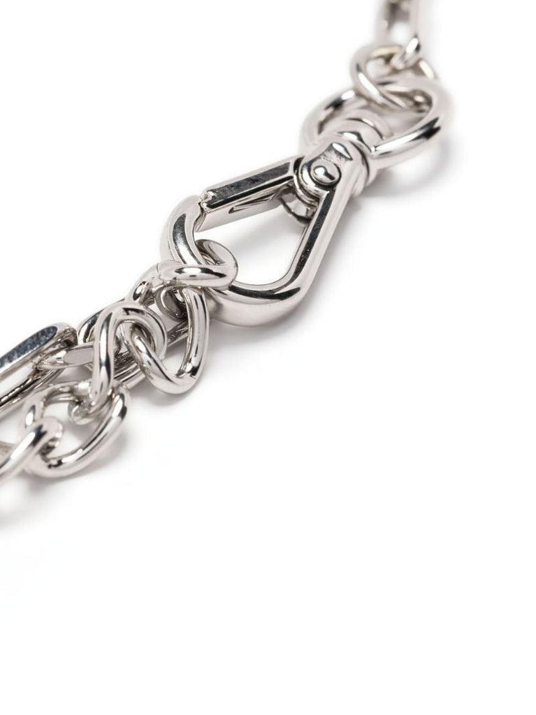 Silver-tone Logo-tag Brass Bracelet