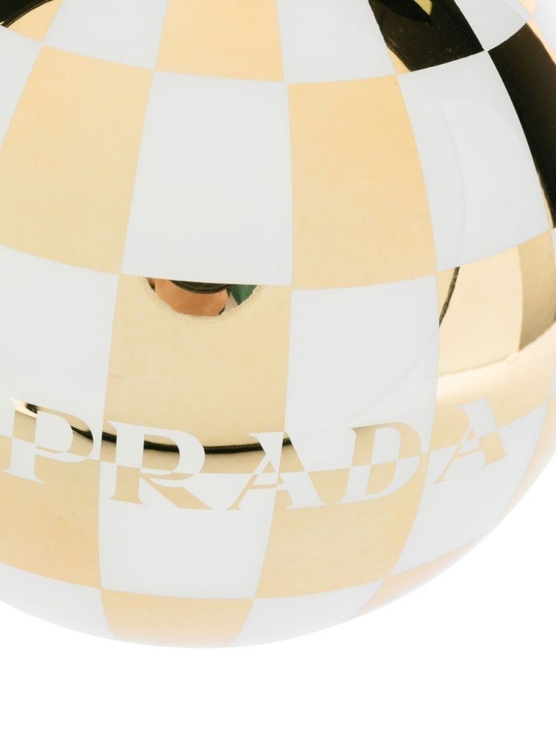 White and Gold-tone Glass Christmas Ornament Set