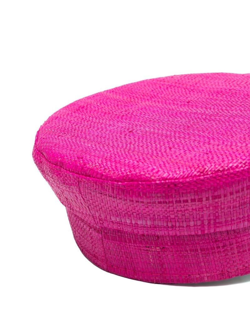 Pink Straw Baker Boy Hat