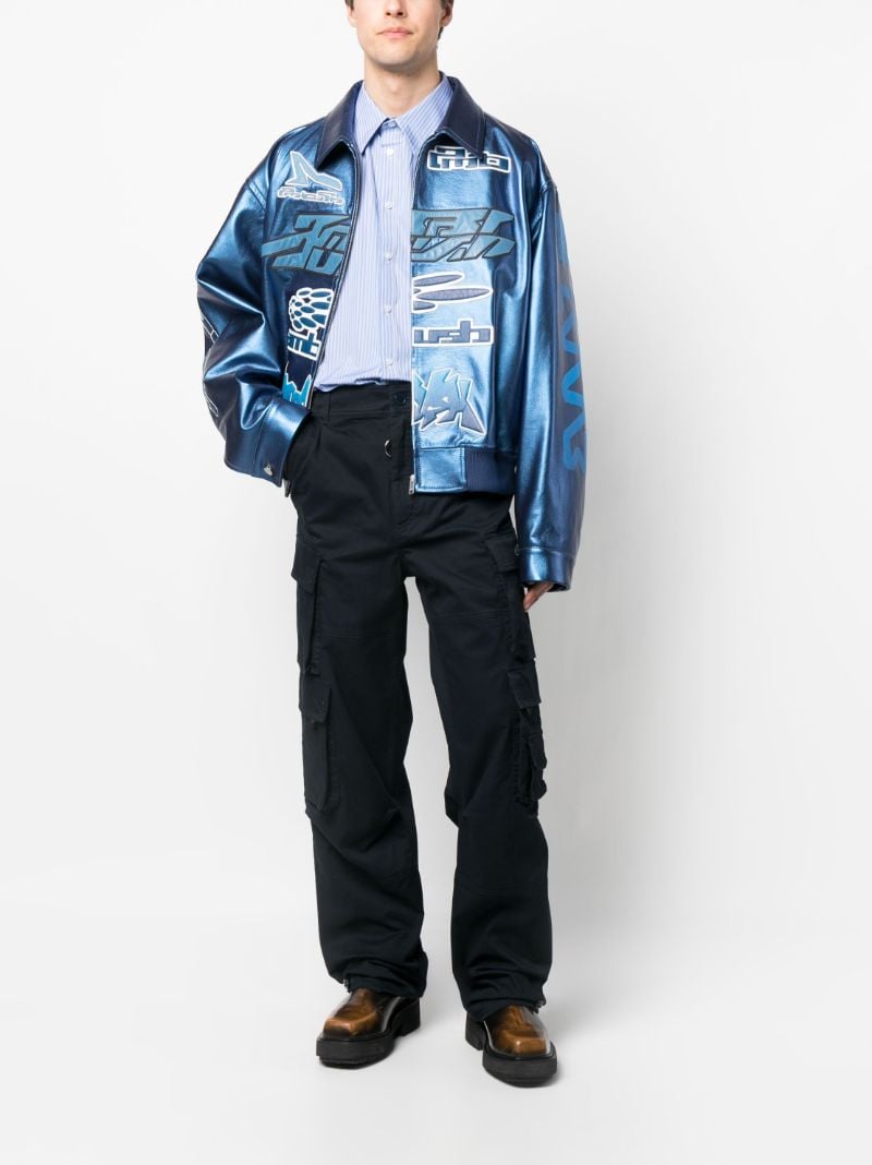 Blue Straight-leg Cargo Trousers