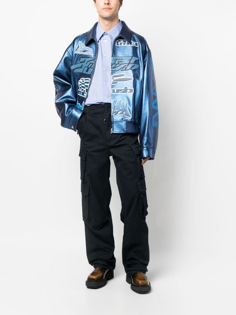 Blue Straight-leg Cargo Trousers