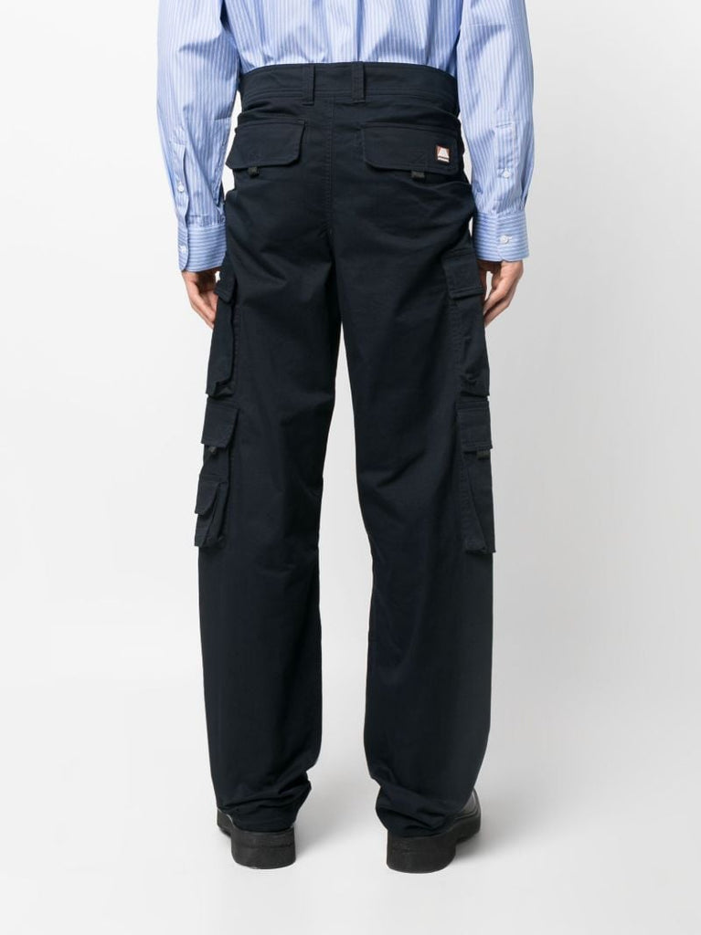 Blue Straight-leg Cargo Trousers