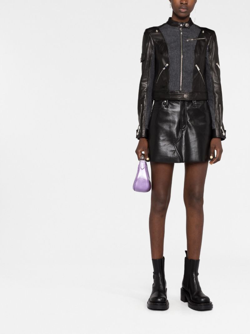 Black Panelled Biker Jacket