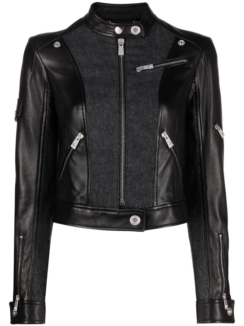 Black Panelled Biker Jacket