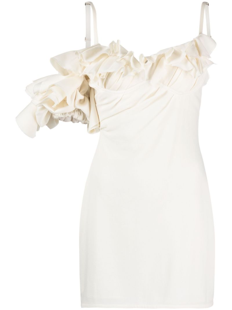 White La Robe Duna Ruffle Mini Dress