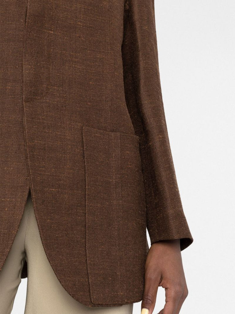 Brown Boxy-fit Blazer