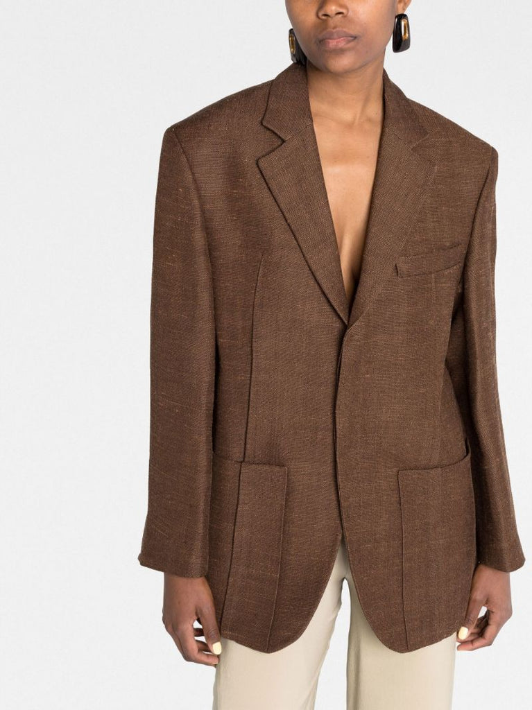 Brown Boxy-fit Blazer