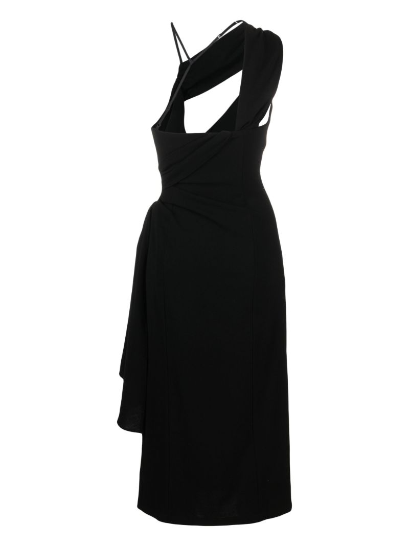 Black La Robe Abanada Draped Dress