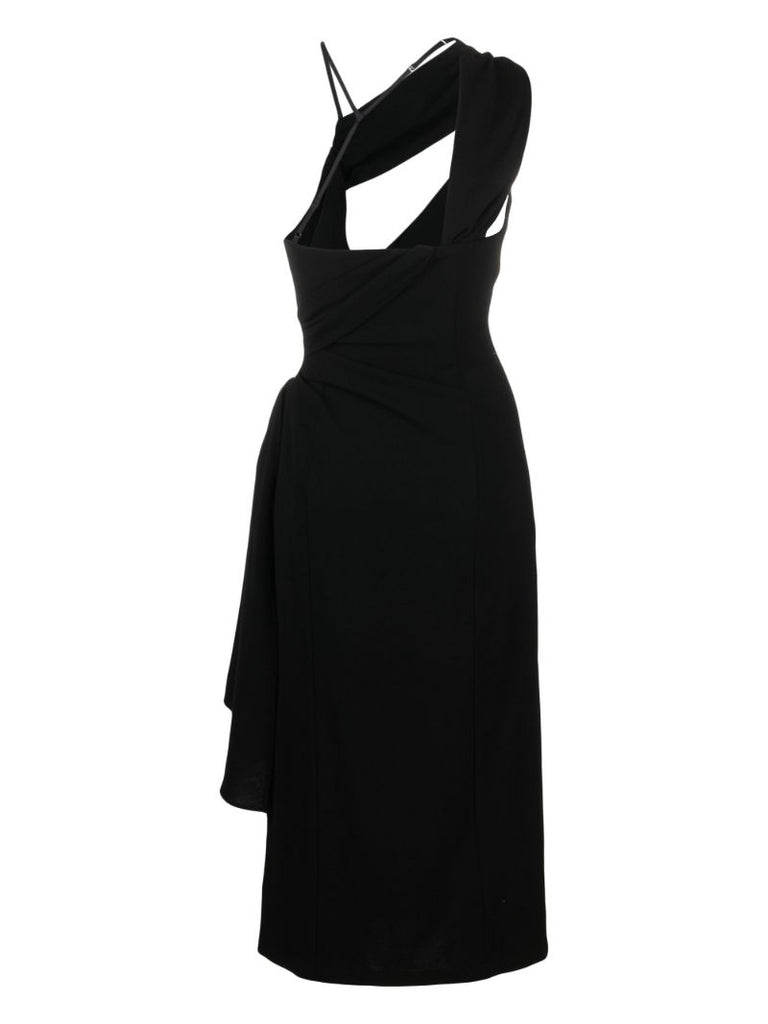 Black La Robe Abanada Draped Dress