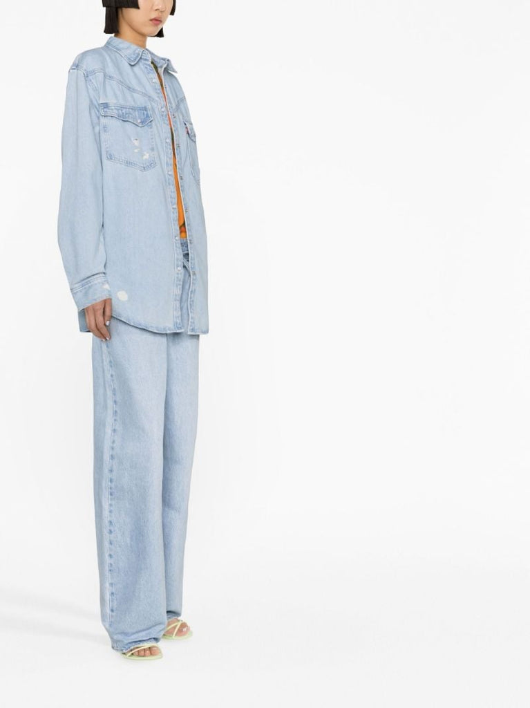 Blue Dorsey Xl Western Denim Shirt