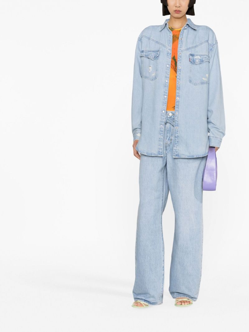 Blue Dorsey Xl Western Denim Shirt