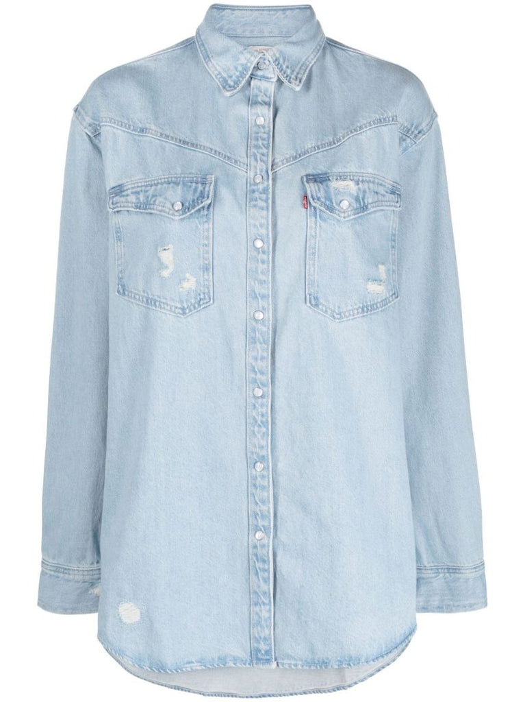 Blue Dorsey Xl Western Denim Shirt