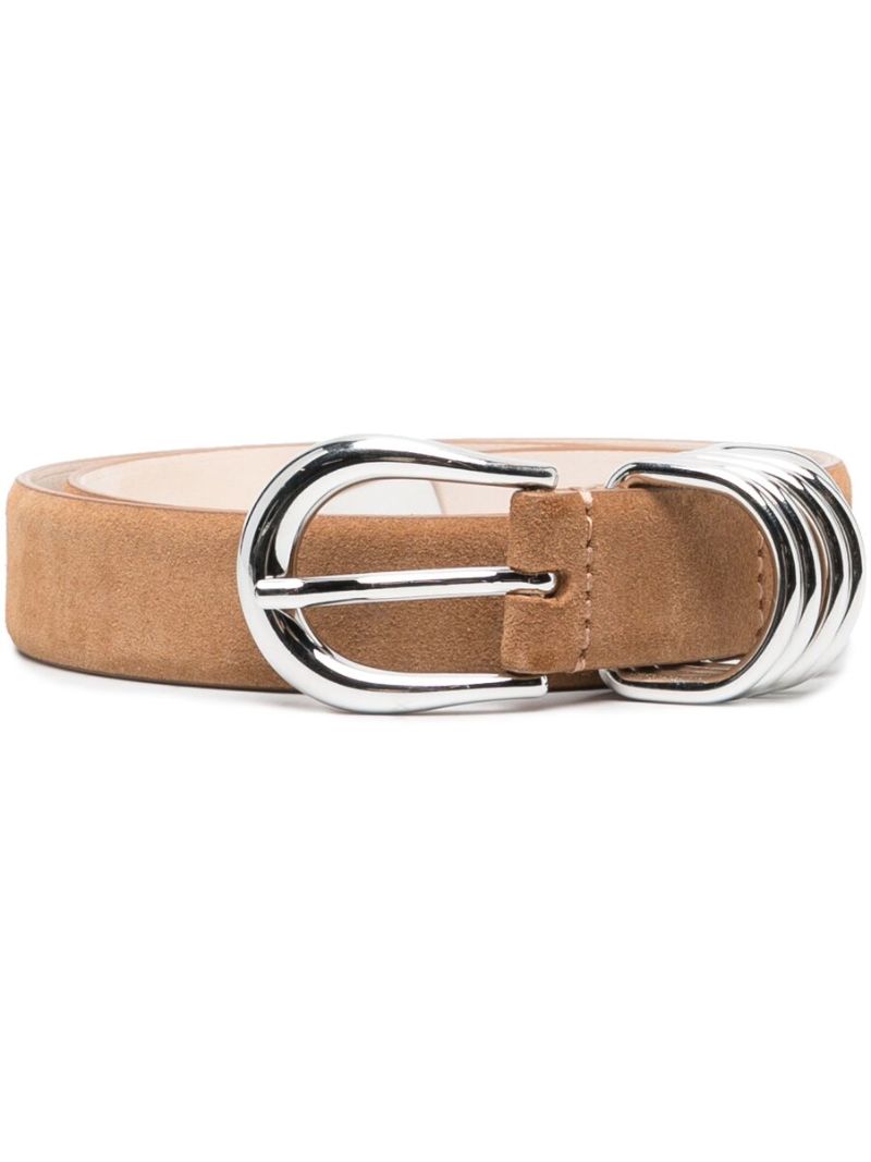 Brown Hollyhock 3-ring Suede Belt