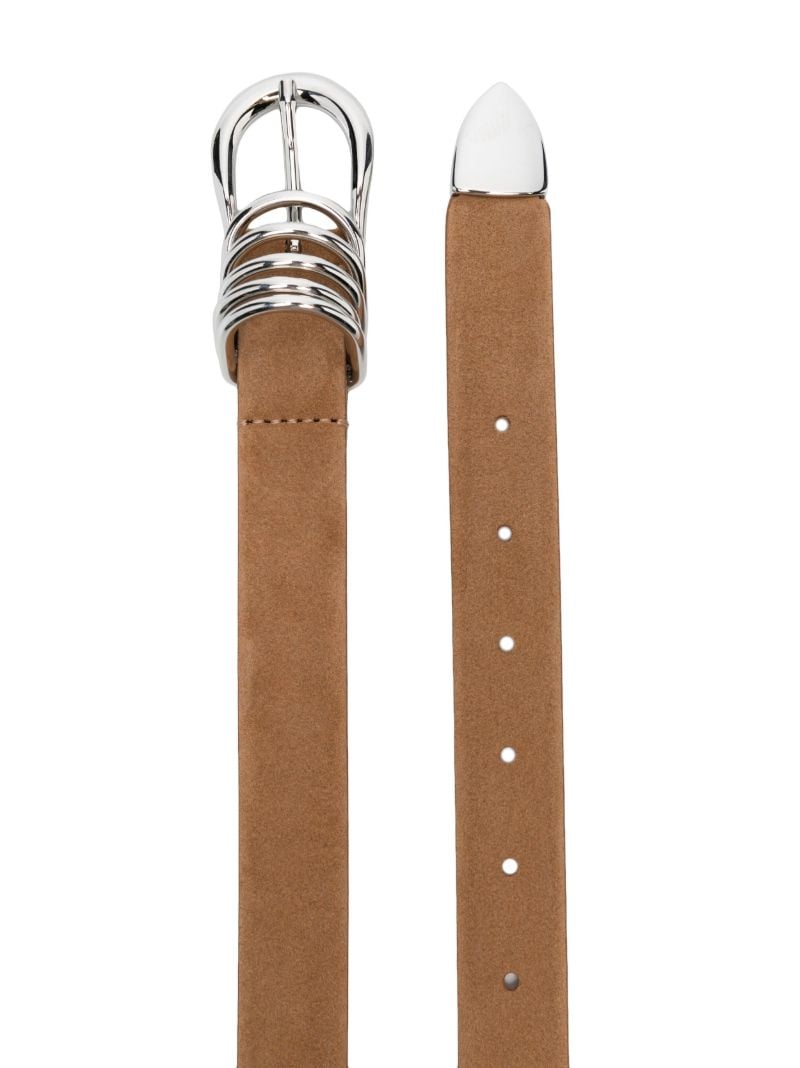 Brown Hollyhock 3-ring Suede Belt
