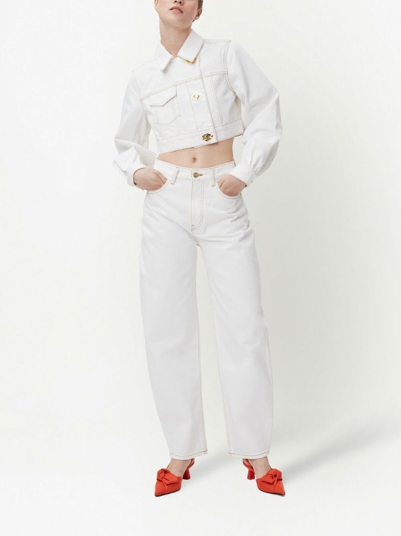 White Organic Cotton Cropped Jacket