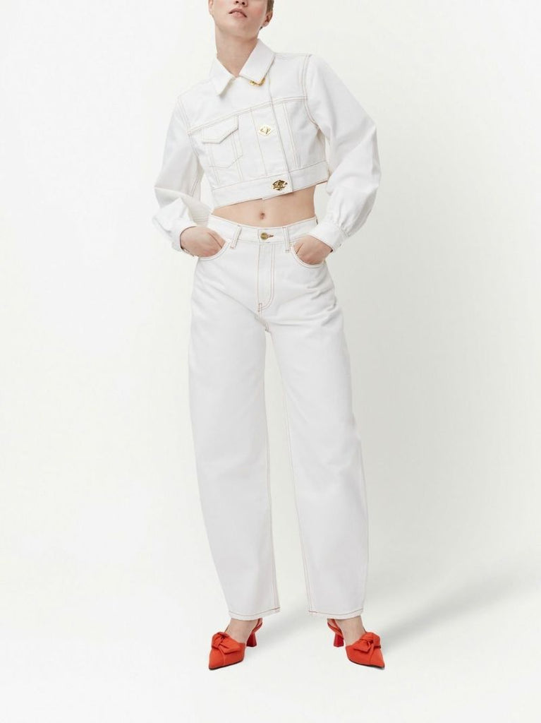White Organic Cotton Cropped Jacket