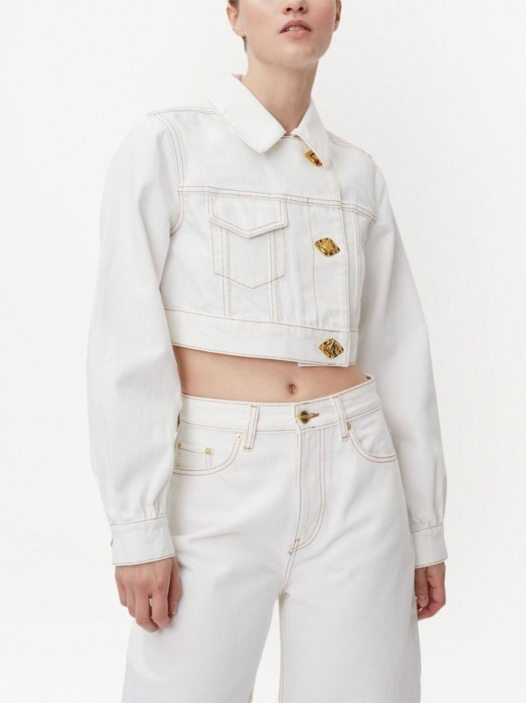 White Organic Cotton Cropped Jacket