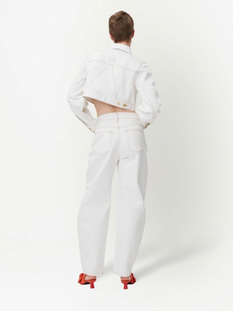 White Organic Cotton Cropped Jacket