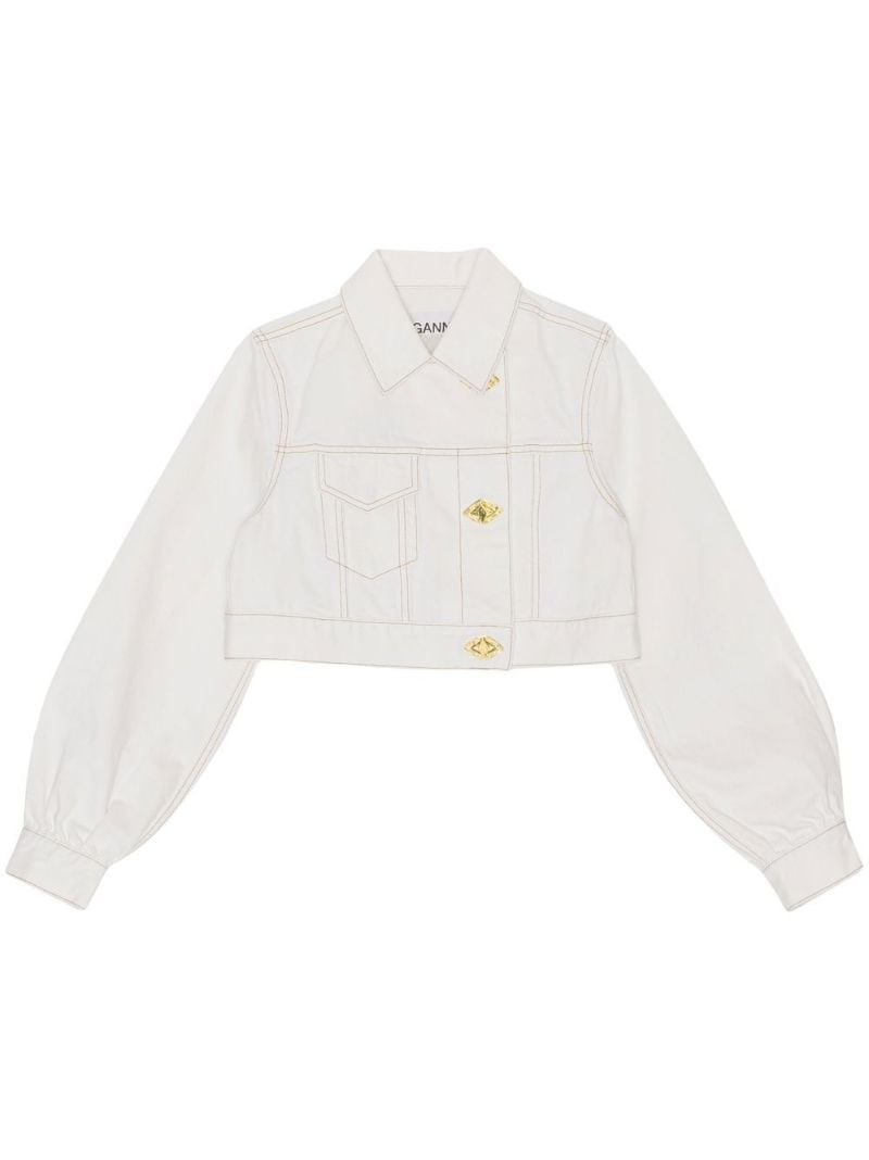 White Organic Cotton Cropped Jacket