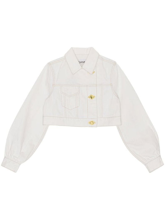 White Organic Cotton Cropped Jacket