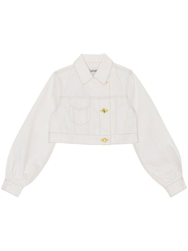 White Organic Cotton Cropped Jacket