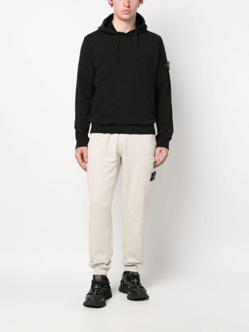 Black Compass-badge Cotton Hoodie