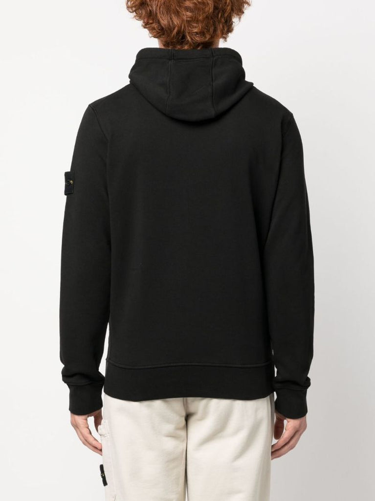 Black Compass-badge Cotton Hoodie