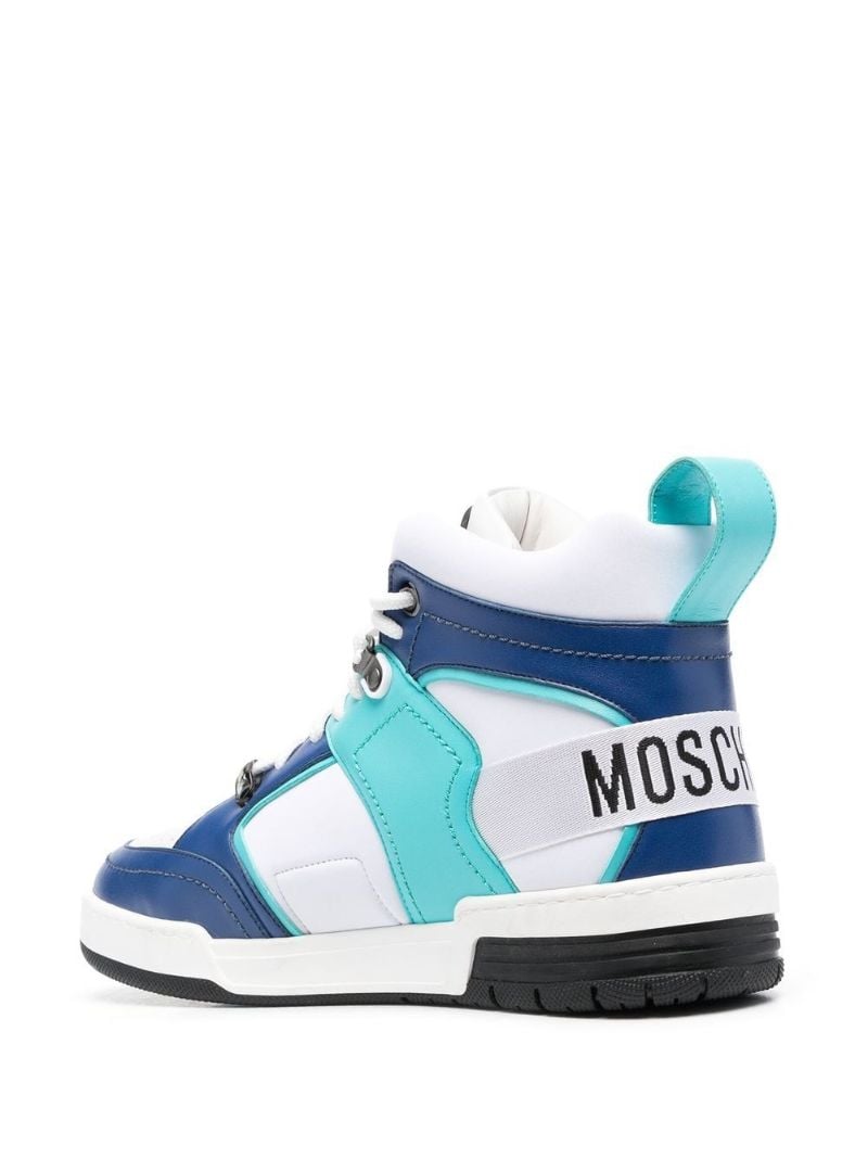 Blue Colour Block High-top Sneakers