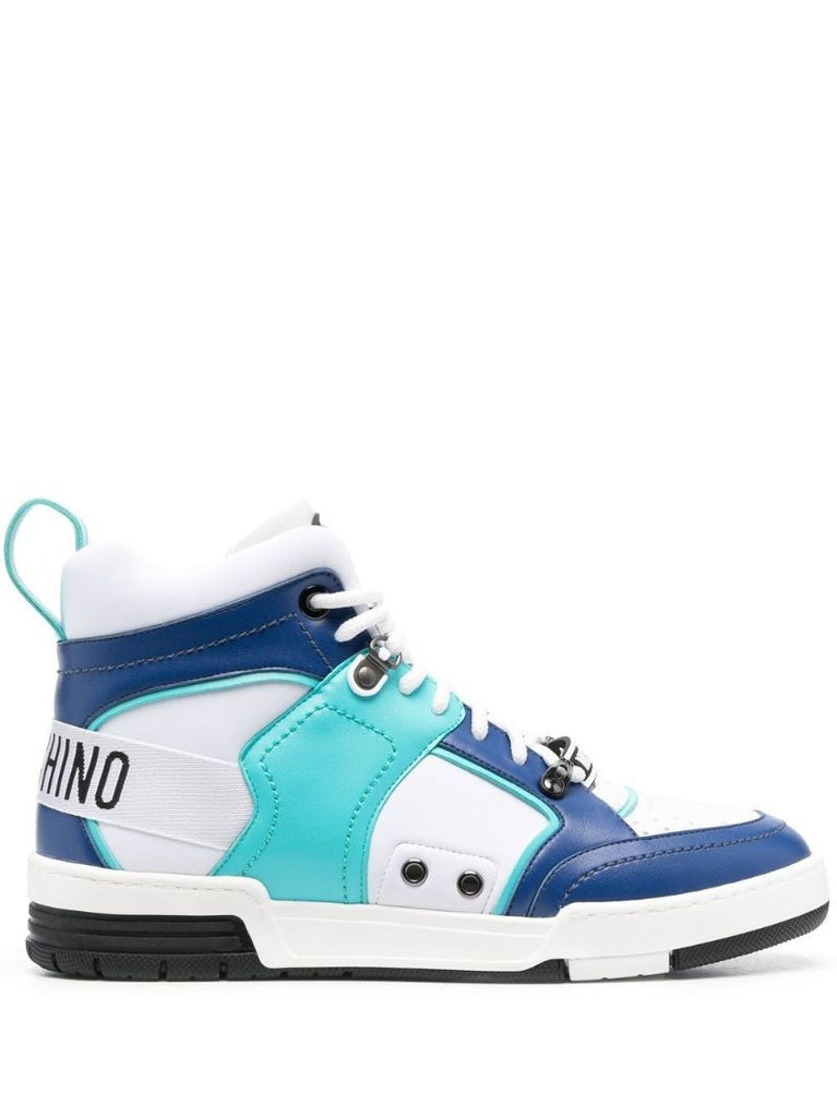 Blue Colour Block High-top Sneakers