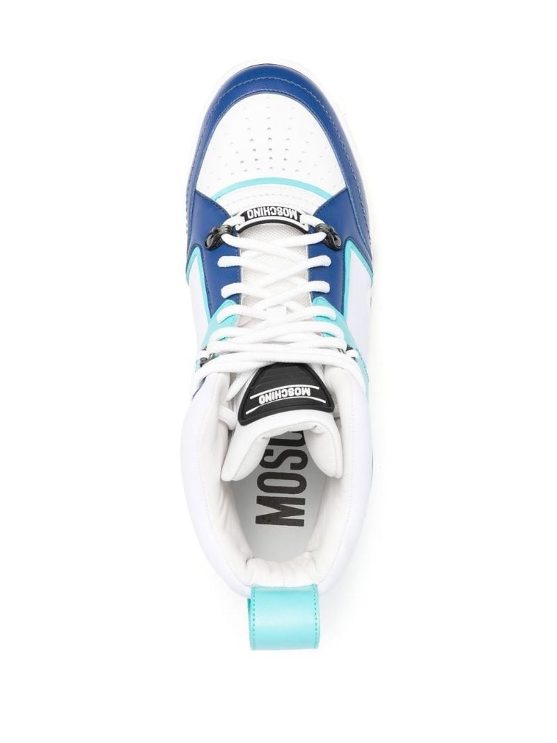 Blue Colour Block High-top Sneakers
