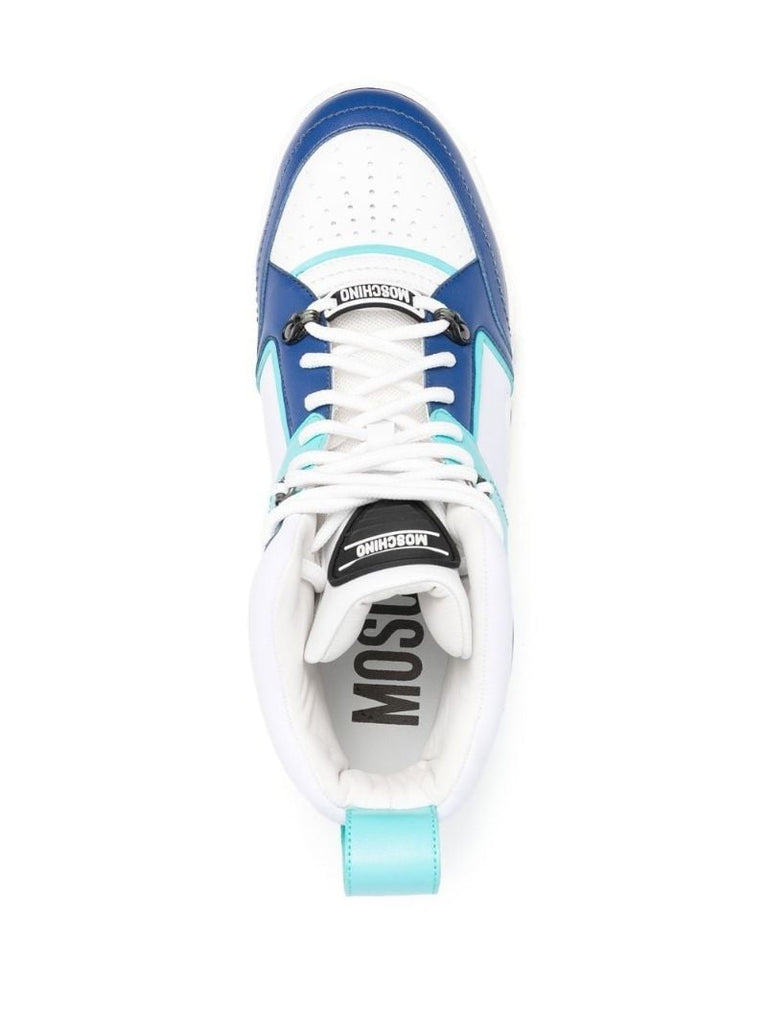 Blue Colour Block High-top Sneakers